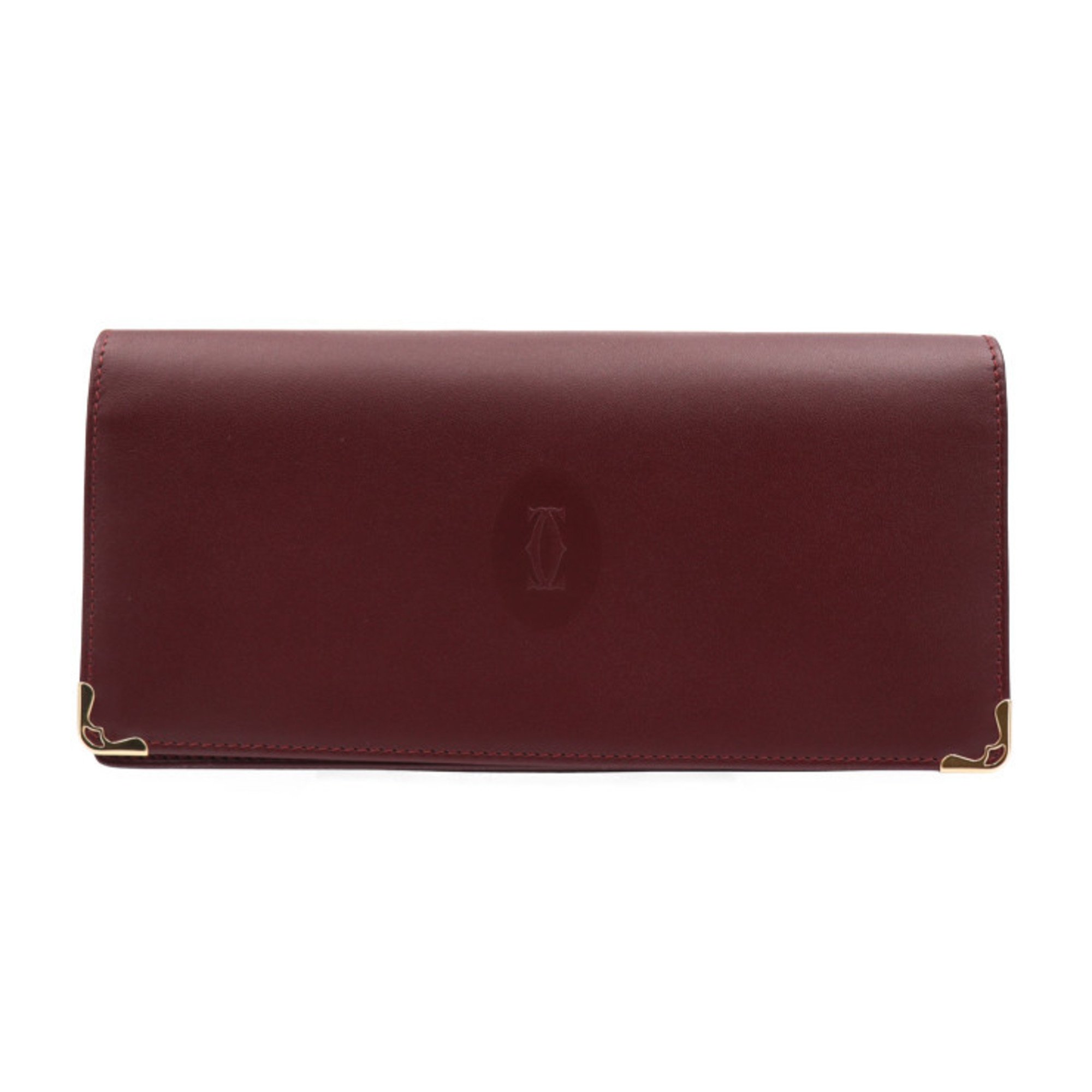 Cartier Bifold Wallet L3000466 Leather Bordeaux Gold Hardware 2c Long